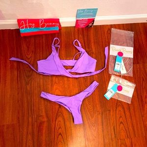 Beach bunny bikini swim purple lilac skylar Chrissy bikini top  bottoms